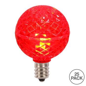 Vickerman G40 Faceted Led Red Bulb E12 38W 25Box Xledg4325