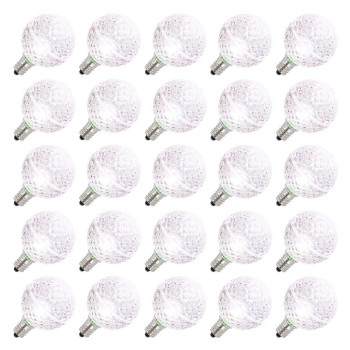 Vickerman G40 Faceted Led Purewht Bulb E12 25Box Xledg4P25