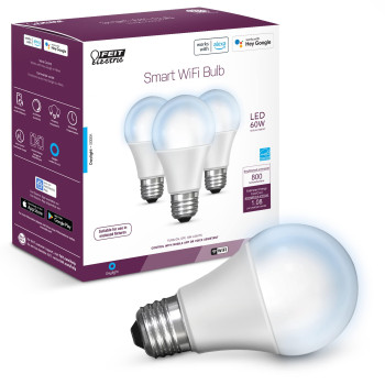 Feit Electric Smart Light Bulbs 24Ghz Wifi Light Bulbs No Hub Needed Works With Alexa And Google Dimmable 60 Watt Led 9W