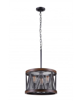 3 Light Drum Shade Chandelier With Pewter Finish