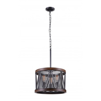 3 Light Drum Shade Chandelier With Pewter Finish