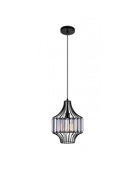 1 Light Down Pendant With Black Finish