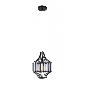 1 Light Down Pendant With Black Finish