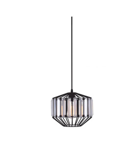 1 Light Down Pendant With Black Finish