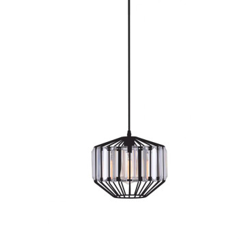 1 Light Down Pendant With Black Finish