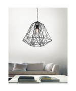 1 Light Down Pendant With Black Finish