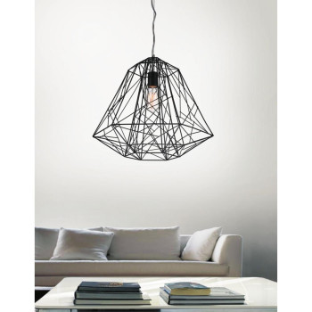 1 Light Down Pendant With Black Finish