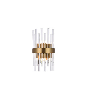 Dallas 2 Light Gold Clear Wall Sconce Clear Royal Cut Crystal