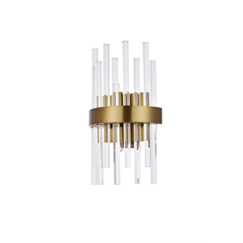 Dallas 2 Light Gold Clear Wall Sconce Clear Royal Cut Crystal