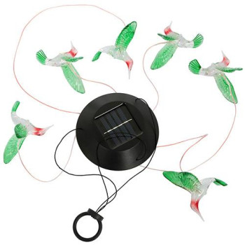 Led Solar Hummingbird Wind Chime Solar String Lights 6 Leds Colorchanging Ip65 Waterproof Decorative Lamp Lighting For Home Gar