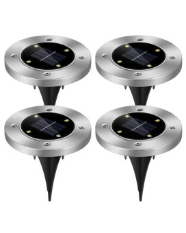 4Pcs Solar Ground Light Waterproof Buried Light Inground Path Deck Lawn Patio Light 4Led