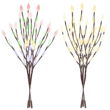 3 Pcs 60 Led Solar Garden Lights Tree Branch Leaf Shape Lamp Ip65 Waterproof Solar Garden Decorative Lights For Outdoor Garden L