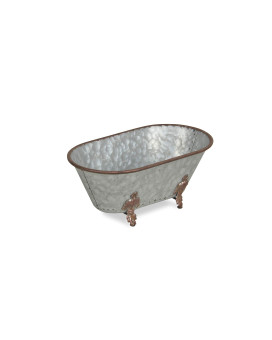 Cheungs Lavande Metal Fleurdelis Tub Decor Large Galvanized 5129Lgv