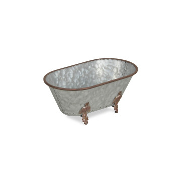 Cheungs Lavande Metal Fleurdelis Tub Decor Large Galvanized 5129Lgv