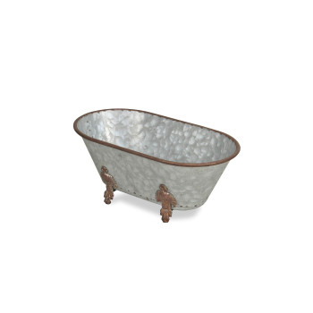 Cheungs Lavande Metal Fleurdelis Tub Decor Large Galvanized 5129Lgv