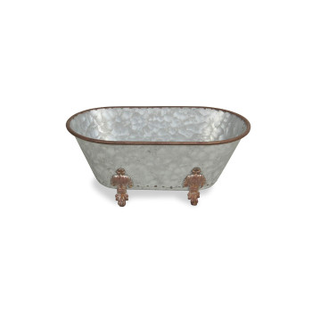 Cheungs Lavande Metal Fleurdelis Tub Decor Large Galvanized 5129Lgv