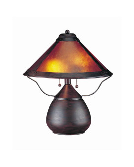 Benjara Bm223691 Pot Bellied Metal Body Table Lamp With Conical Mica Shade Bronze