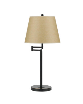 Benjara Bm225114 27 In Metal Round 3Way Table Lamp With Spider Type Shade44 Bronze Brown