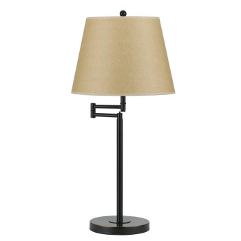 Benjara Bm225114 27 In Metal Round 3Way Table Lamp With Spider Type Shade44 Bronze Brown