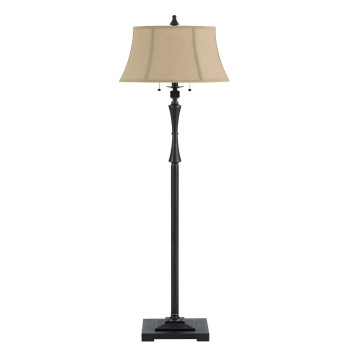 Benjara Bm223603 Metal Body Floor Lamp With Fabric Tapered Bell Shade44 Black Beige