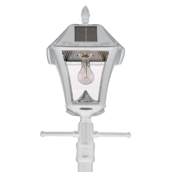 Gama Sonic Baytown Ii Bulb Solar Lamp Post With Gs Light Bulb And Ezanchor Base White 105Bsg21