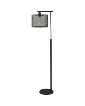 Metal Frame Floor Lamp With Caged Shade Dark Bronze