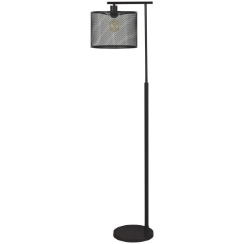 Metal Frame Floor Lamp With Caged Shade Dark Bronze