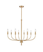 Newland 34 Wide 8Light Chandelier Satin Brass