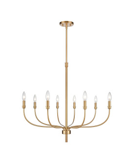 Newland 34 Wide 8Light Chandelier Satin Brass