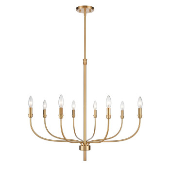 Newland 34 Wide 8Light Chandelier Satin Brass