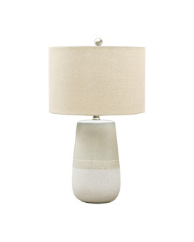 Speckled Ceramic Base Table Lamp With Drum Shade Beige