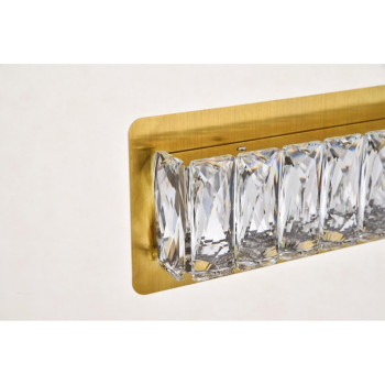 Monroe Integrated Led Chip Light Gold Wall Sconce Clear Royal Cut Crystal