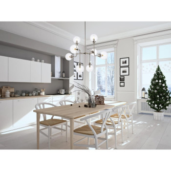 Hanson 8 Lights Pendant In Polished Nickel With Clear Shade