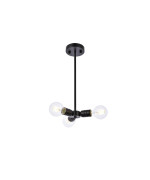 Reyes 3 Lights Black Pendant