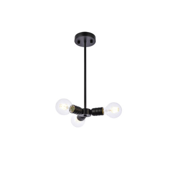 Reyes 3 Lights Black Pendant