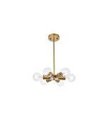 Reyes 6 Lights Brass Pendant