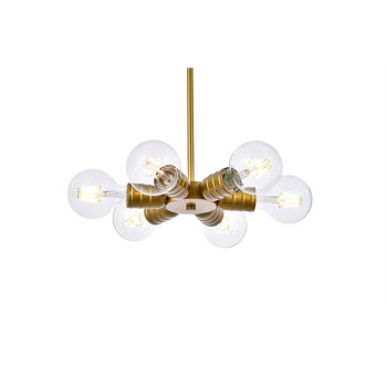 Reyes 6 Lights Brass Pendant