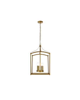 Janet 4 Lights Pendant In Brass