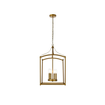 Janet 4 Lights Pendant In Brass