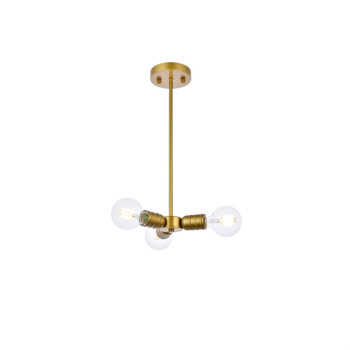 Reyes 3 Lights Brass Pendant