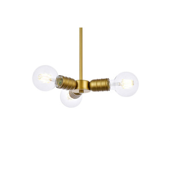 Reyes 3 Lights Brass Pendant