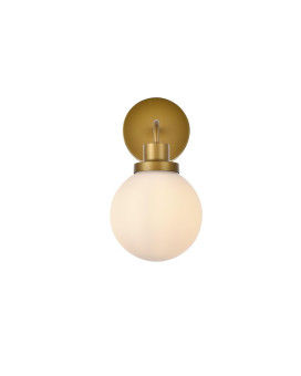 Hanson 1 Light Bath Sconce In Brass With Frosted Shade