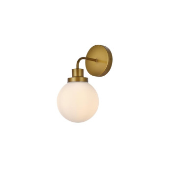 Hanson 1 Light Bath Sconce In Brass With Frosted Shade