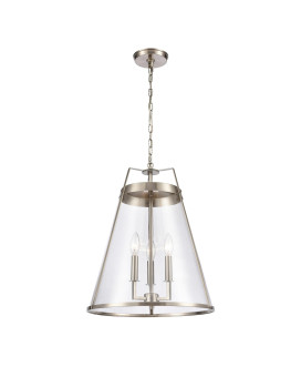 Judy 16 Wide 3Light Pendant Satin Nickel