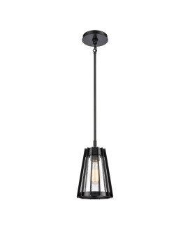 Open Louvers 675 Wide 1Light Mini Pendant Matte Black