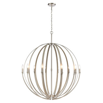 Rotunde 38 Wide 10Light Chandelier Beechwood