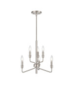 Saginaw 18 Wide 6Light Chandelier Satin Nickel