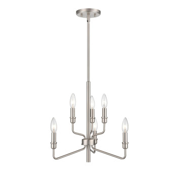 Saginaw 18 Wide 6Light Chandelier Satin Nickel