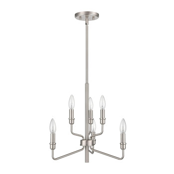 Saginaw 18 Wide 6Light Chandelier Satin Nickel