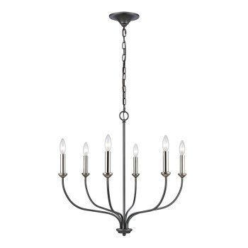 Madeline 2575 Wide 6Light Chandelier Dark Gray